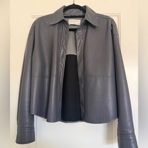 Aritzia Babaton Pelli Hip Shirt Jacket Vegan Leather Size XS